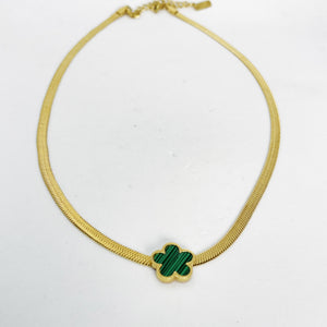 Collier Maille Marguerite Verte