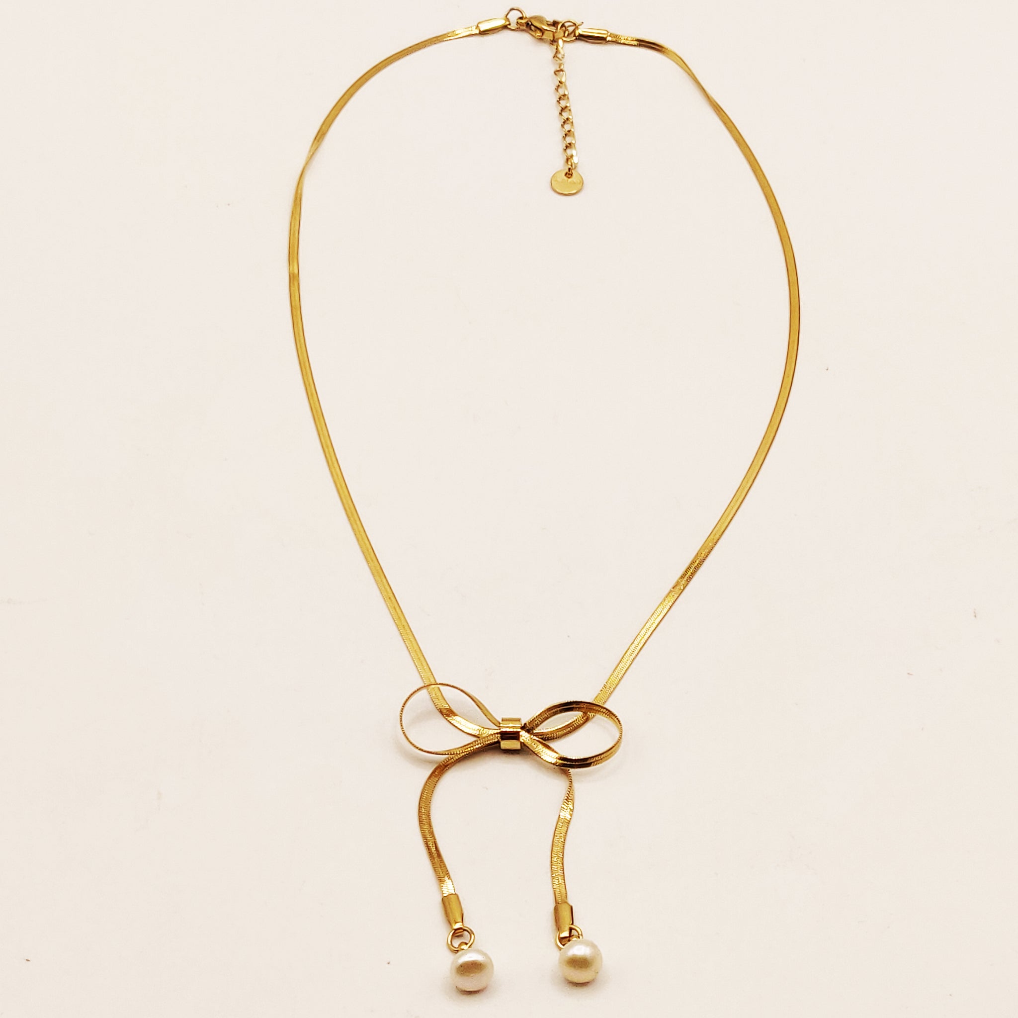 Collier Maille Noeud Pendentifs Perles d'imitation Luxe
