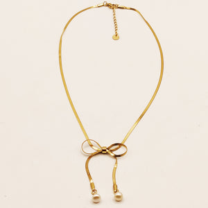 Collier Maille Noeud Pendentifs Perles d'imitation Luxe