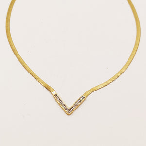 Collier Maille V Cristaux Luxe