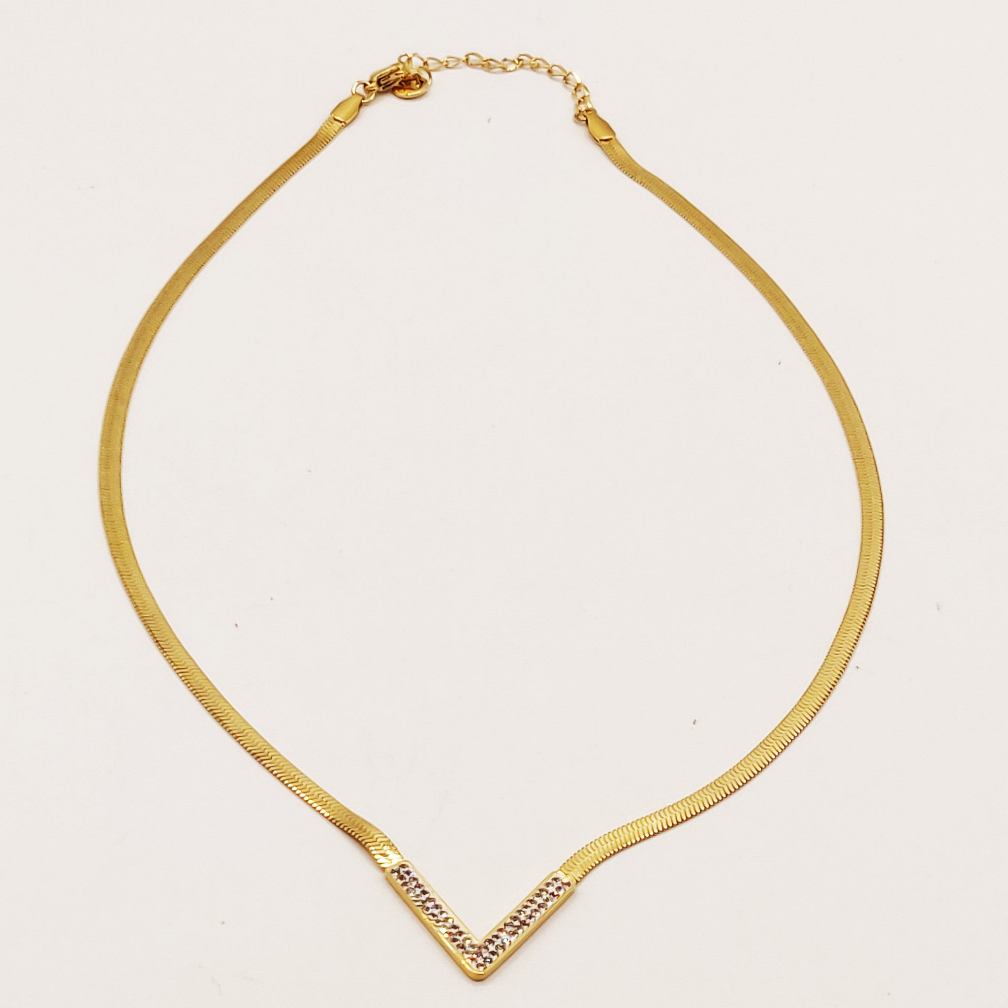Collier Maille V Cristaux Luxe