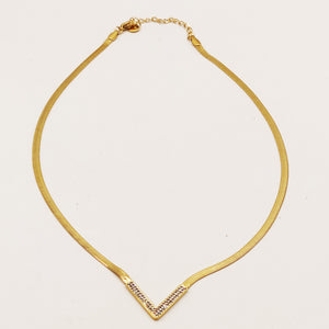 Collier Maille V Cristaux Luxe