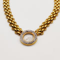 Collier Maillons Cercle Rempli de Cristaux