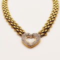 Collier Maillons Coeur Rempli de Cristaux