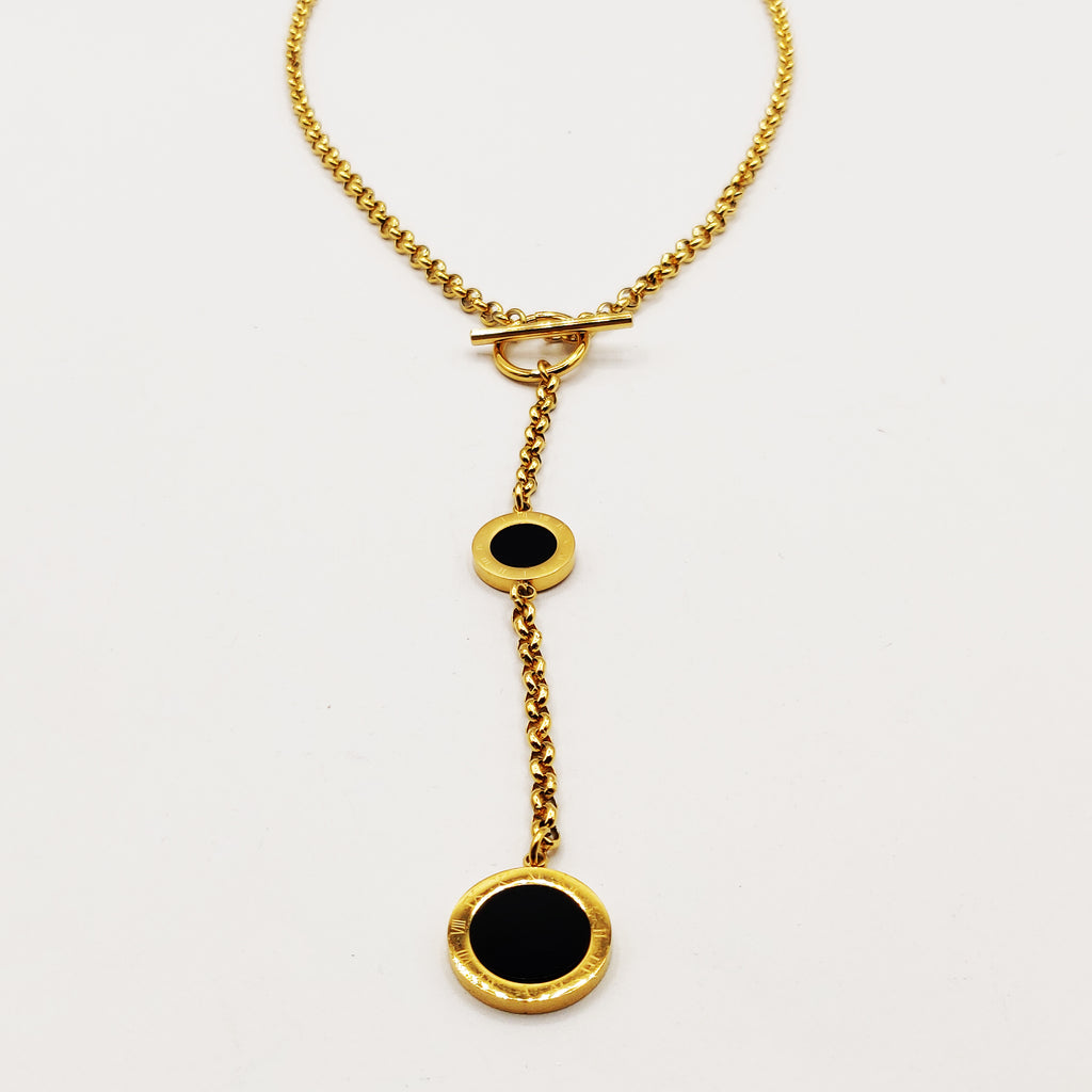 Collier Maillons Double Pendentifs Romain Luxe Descendant