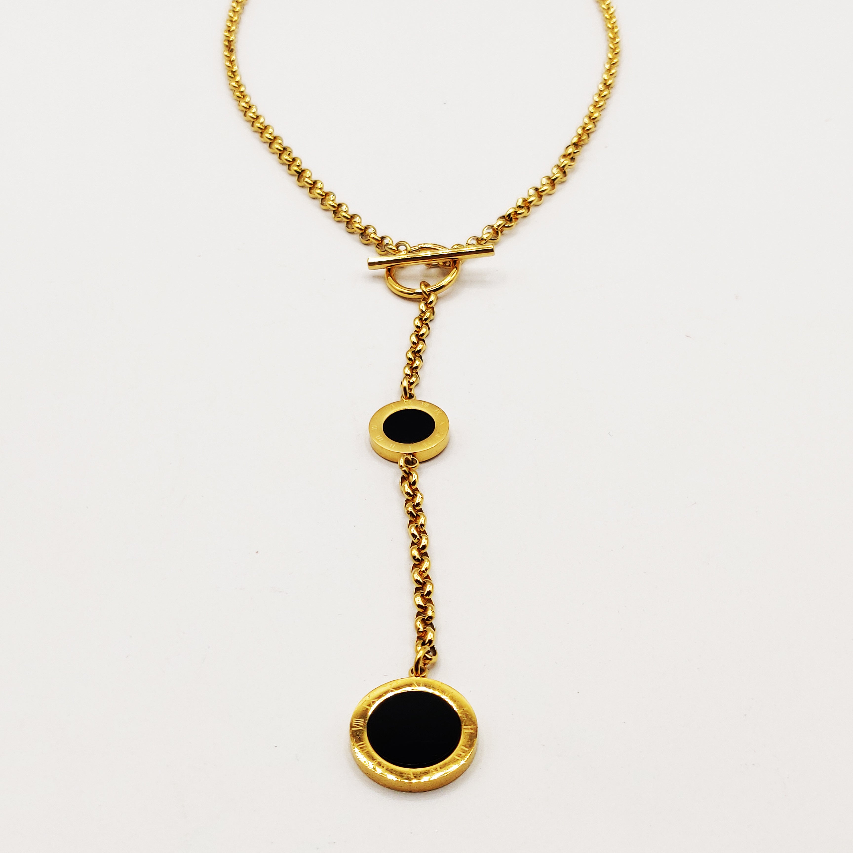 Collier Maillons Double Pendentifs Romain Luxe Descendant