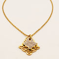 Collier Maillons Pendentif Double Main de Fatma Cristaux Luxe
