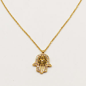 Collier Main de Fatma Cristaux Luxe Petite