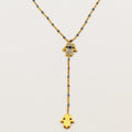 Collier Main de Fatma Descendante Perles Bleues Luxe