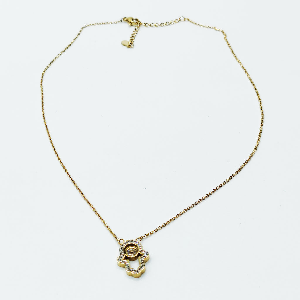Collier Main de Fatma Tour Cristaux