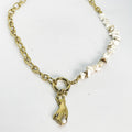 Collier Main Perle et Pierres Blanches