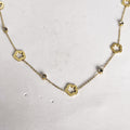 Collier Marguerites et Cristaux Simple