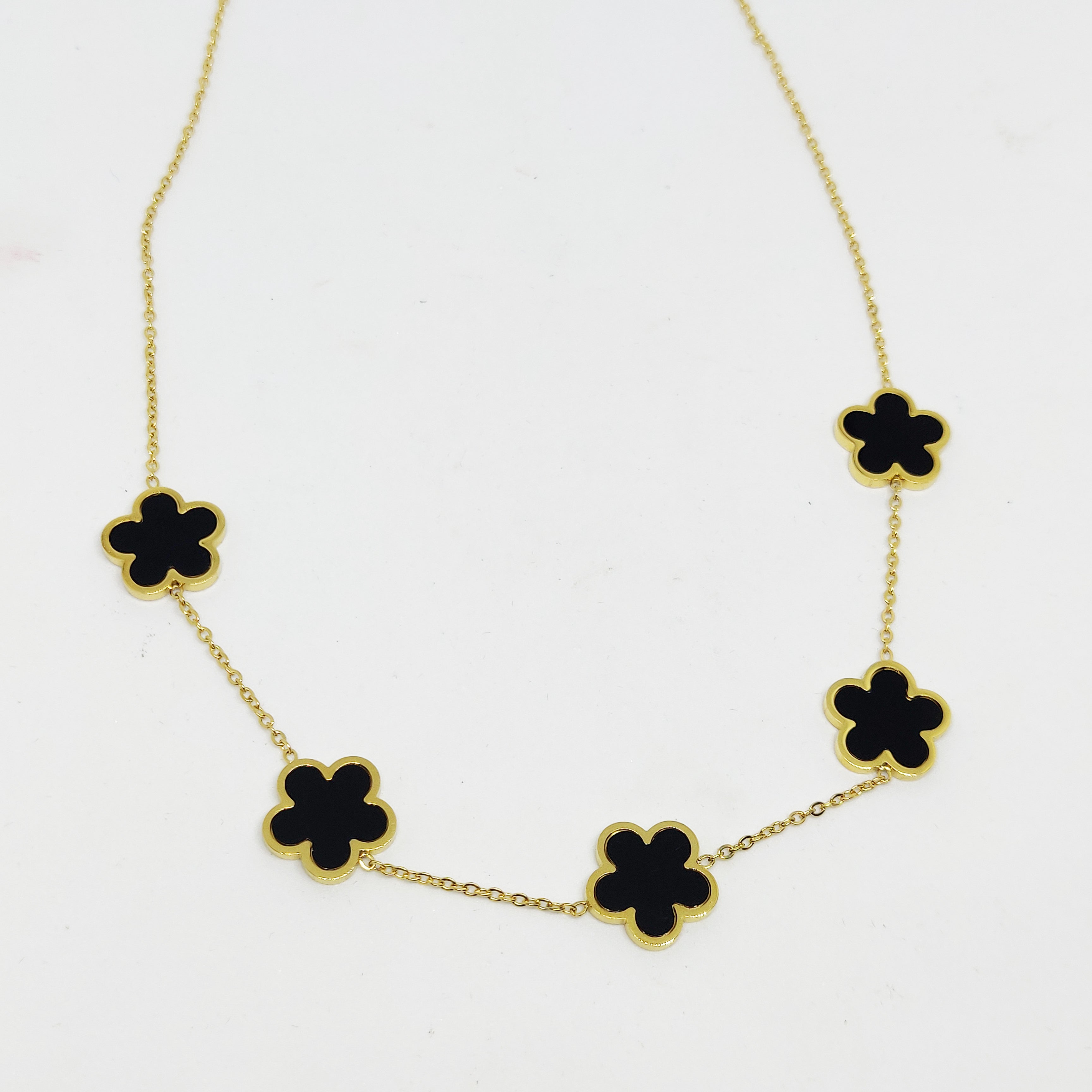 Collier Marguerites Noir 2