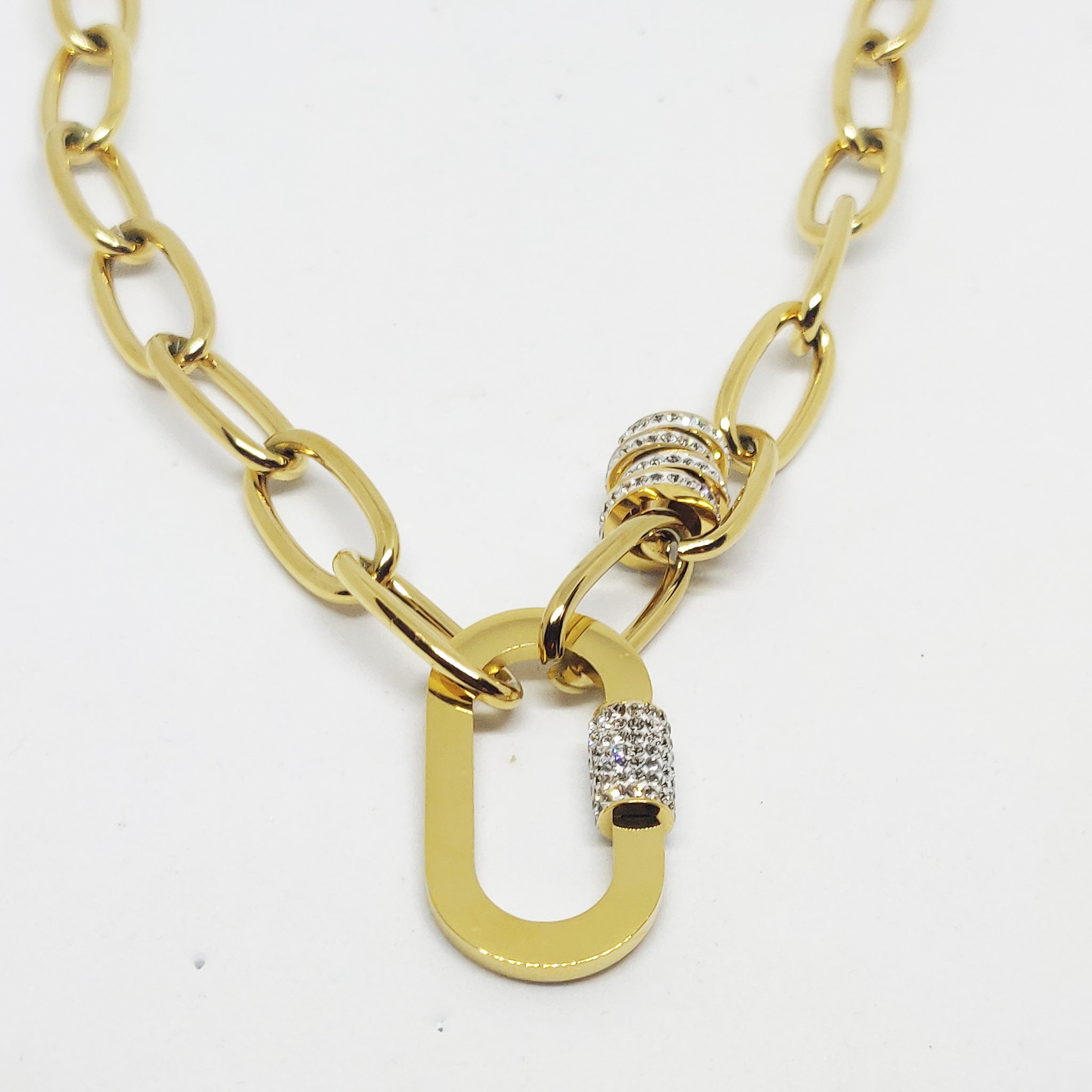 Collier Mousqueton et Cercles Cristaux