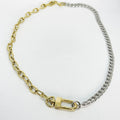 Collier Mousqueton Chaîne Dorée et Argentée