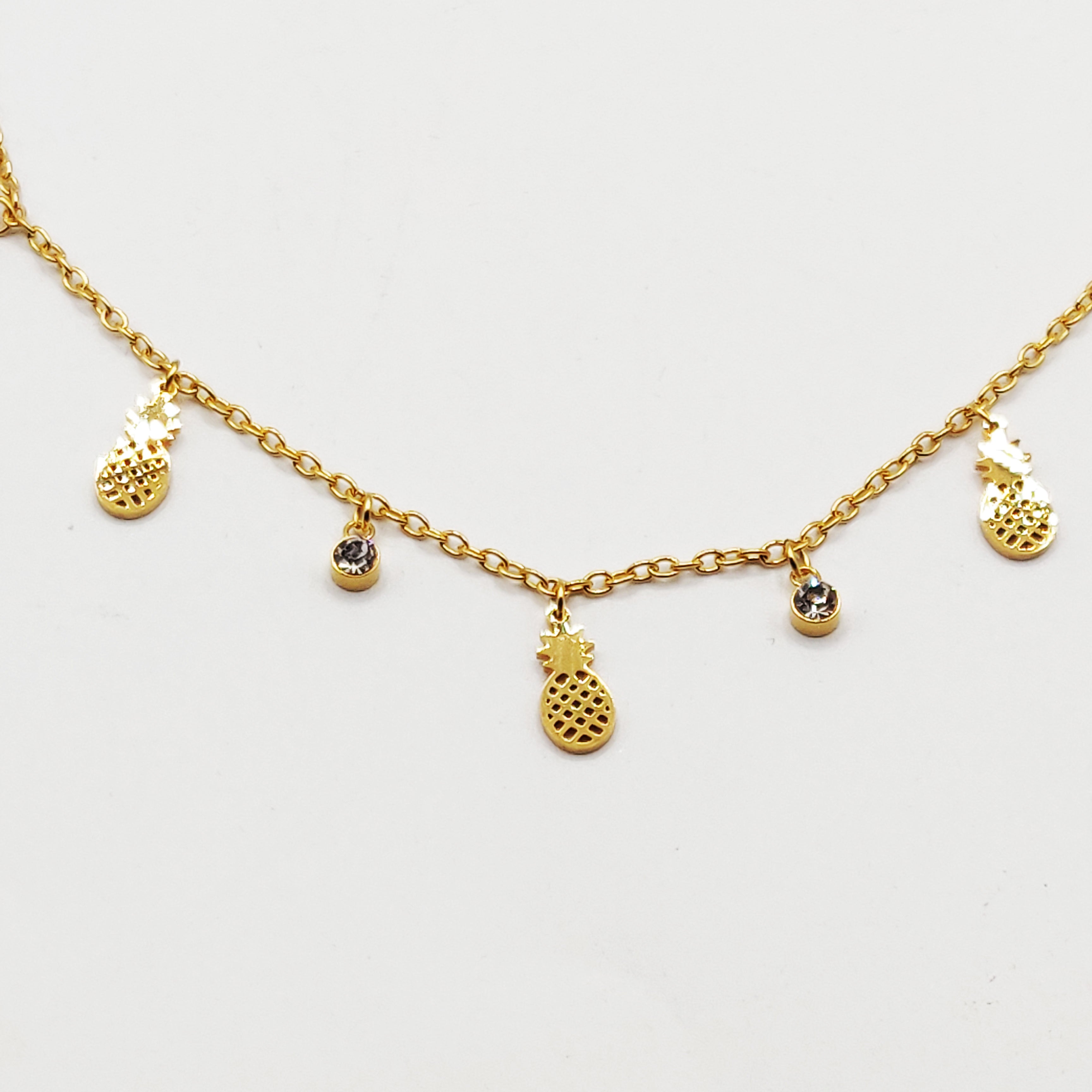 Collier Multi Ananas et Cristaux