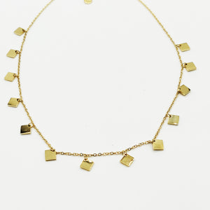 Collier Multi Carrés Dorés