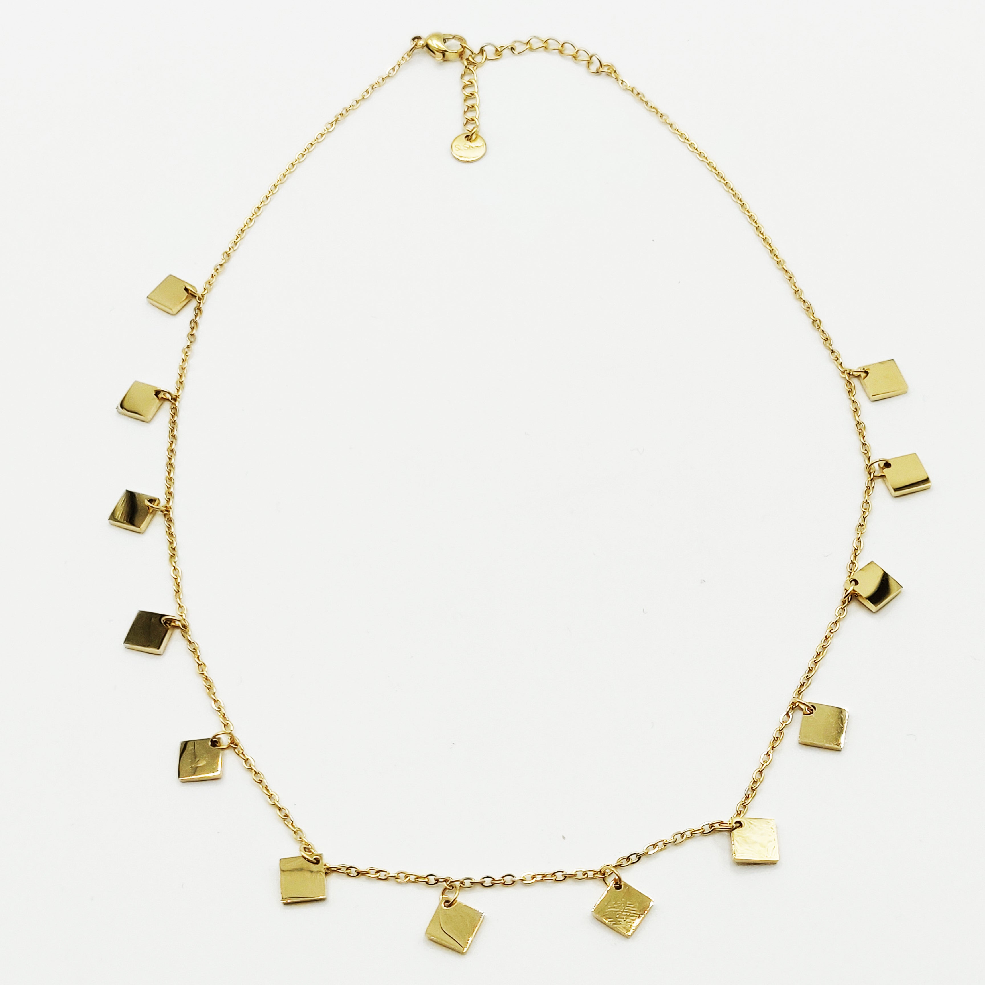 Collier Multi Carrés Dorés
