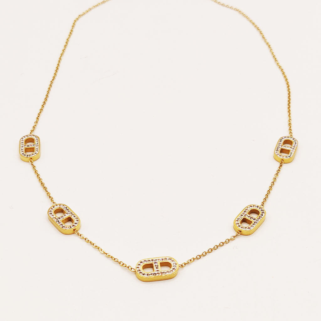 Collier Multi CD Luxe Cristaux Simple
