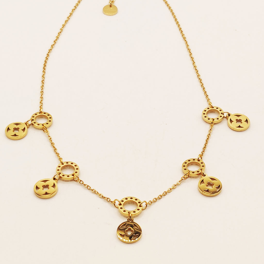 Collier Multi Cercles et Trèfles Luxe