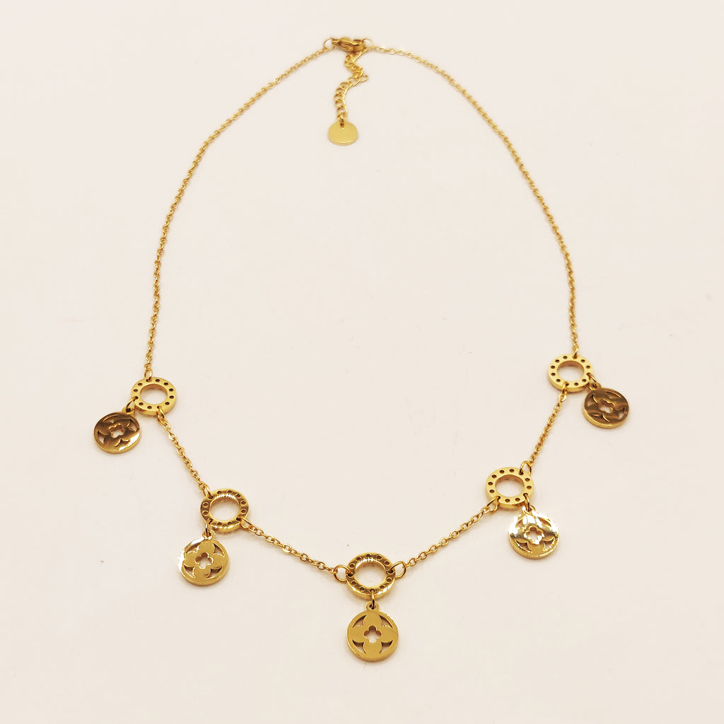 Collier Multi Cercles et Trèfles Luxe