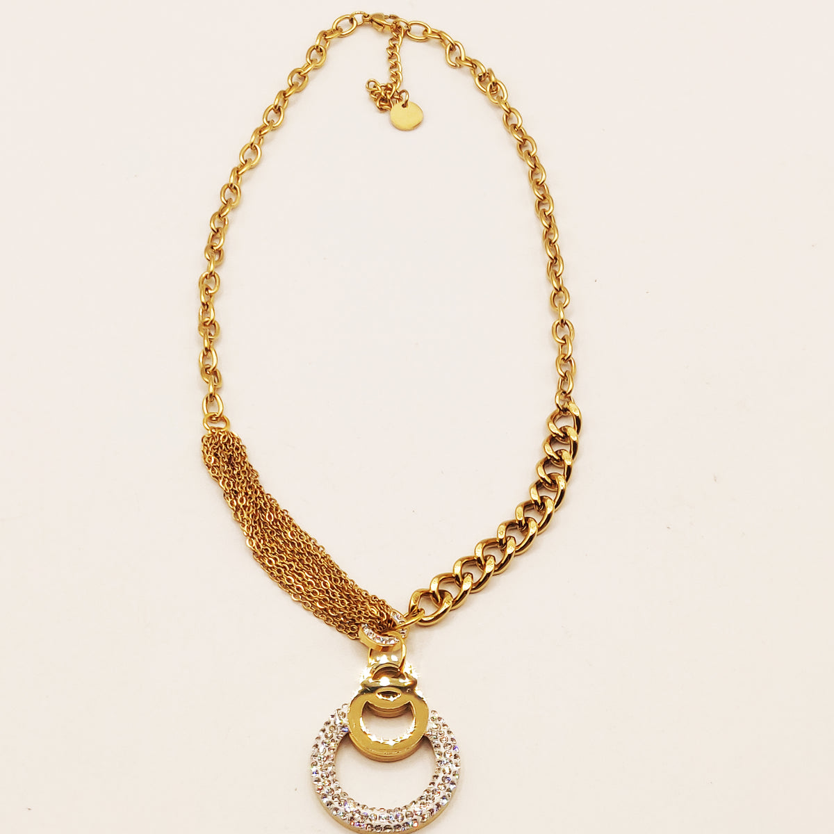 Collier Multi Chaînes Cercles Luxe