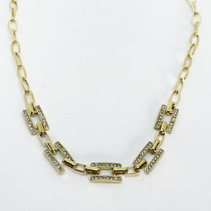 Collier Multi Chaînes Rectangulaires Cristaux