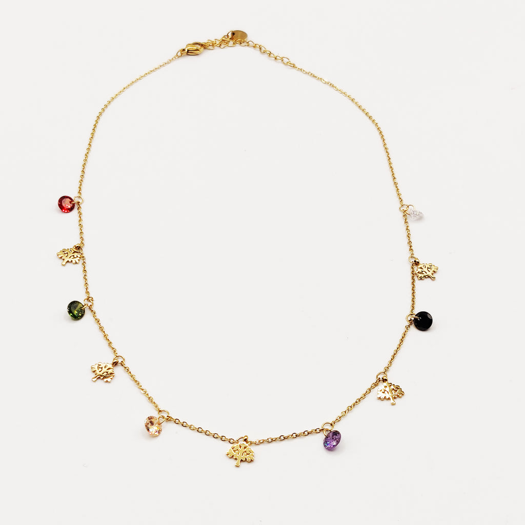 Collier Multi Eden et Cristaux Multicolores