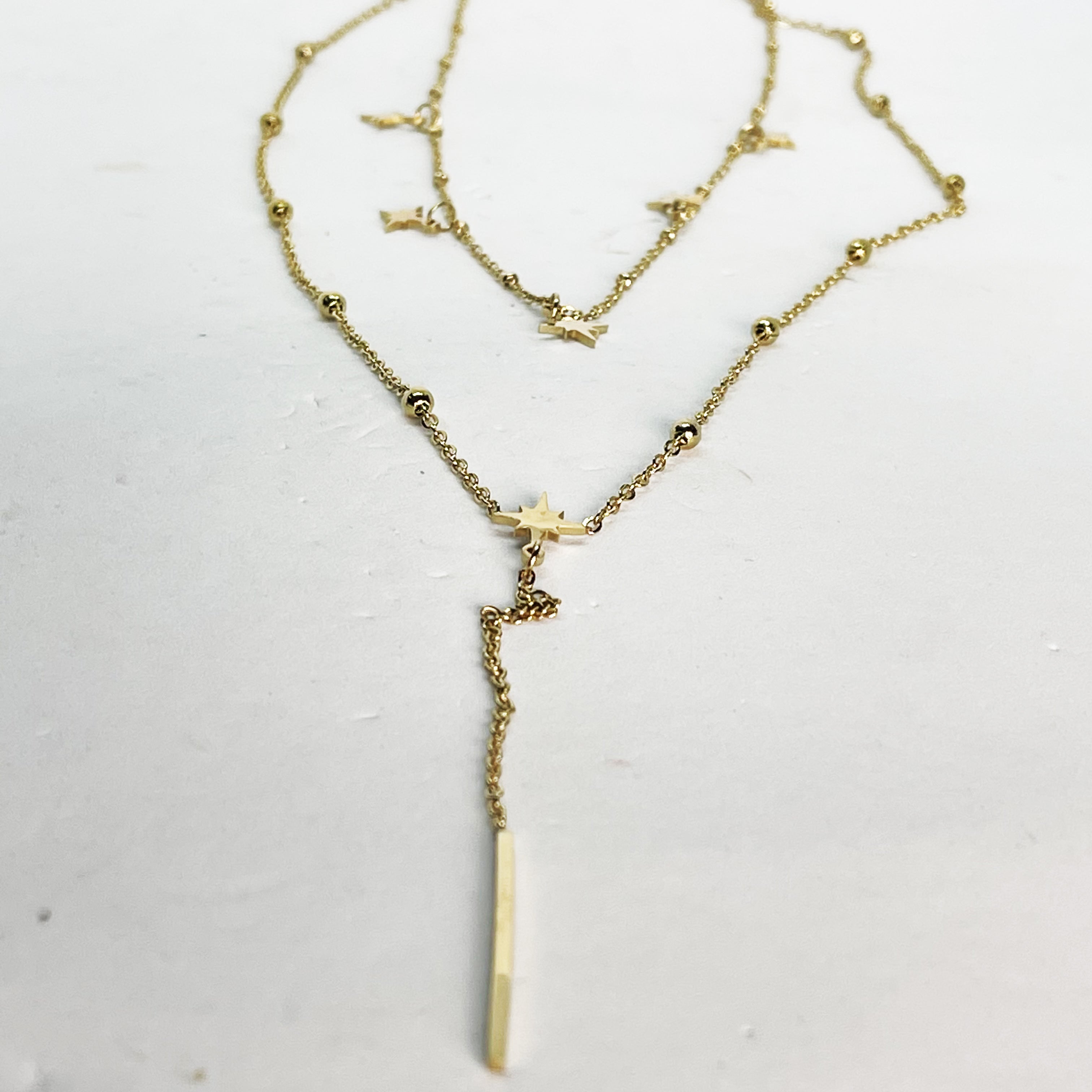 Collier Double Multi Étoiles et Barre
