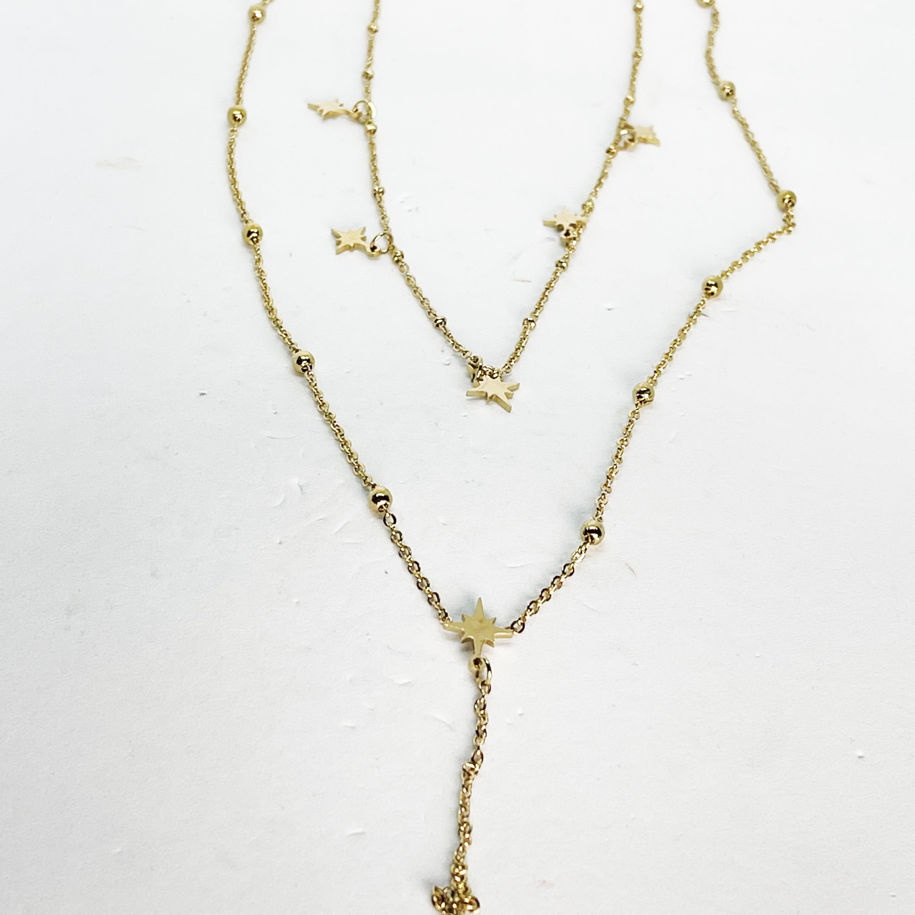 Collier Double Multi Étoiles et Barre