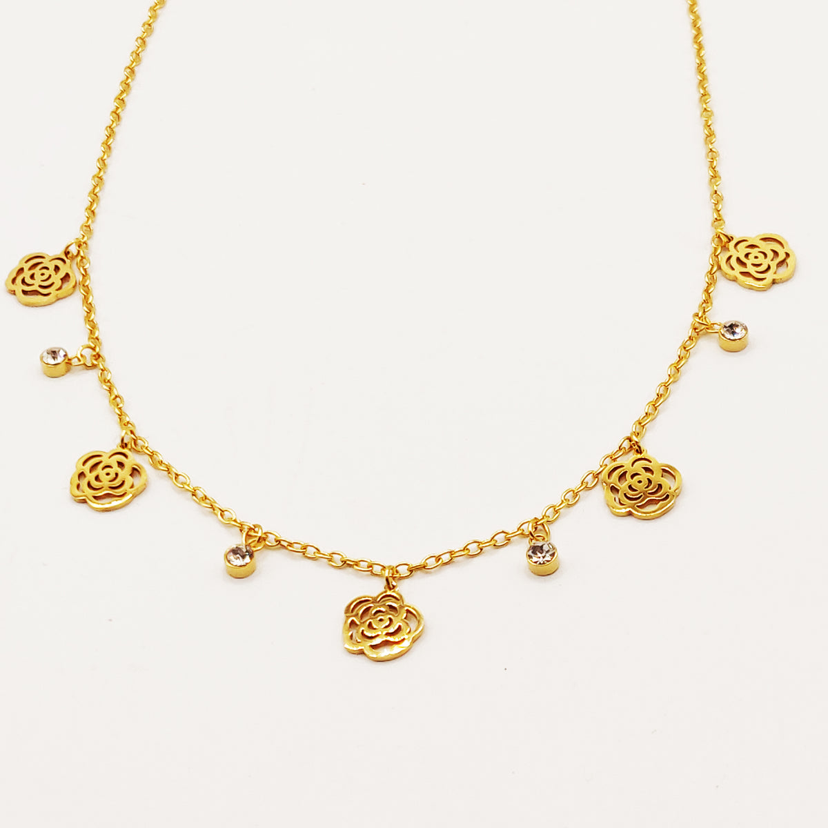 Collier Multi Fleurs Luxe et Cristaux
