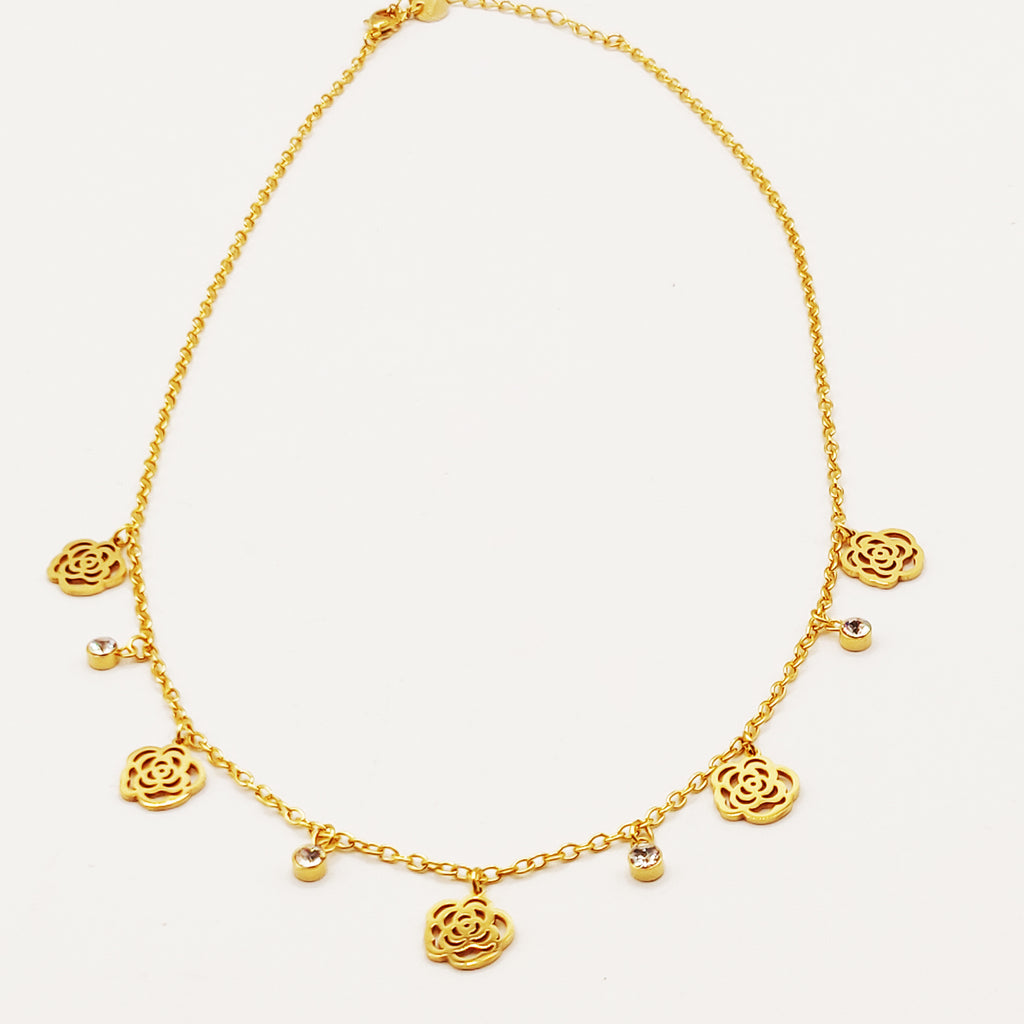 Collier Multi Fleurs Luxe et Cristaux