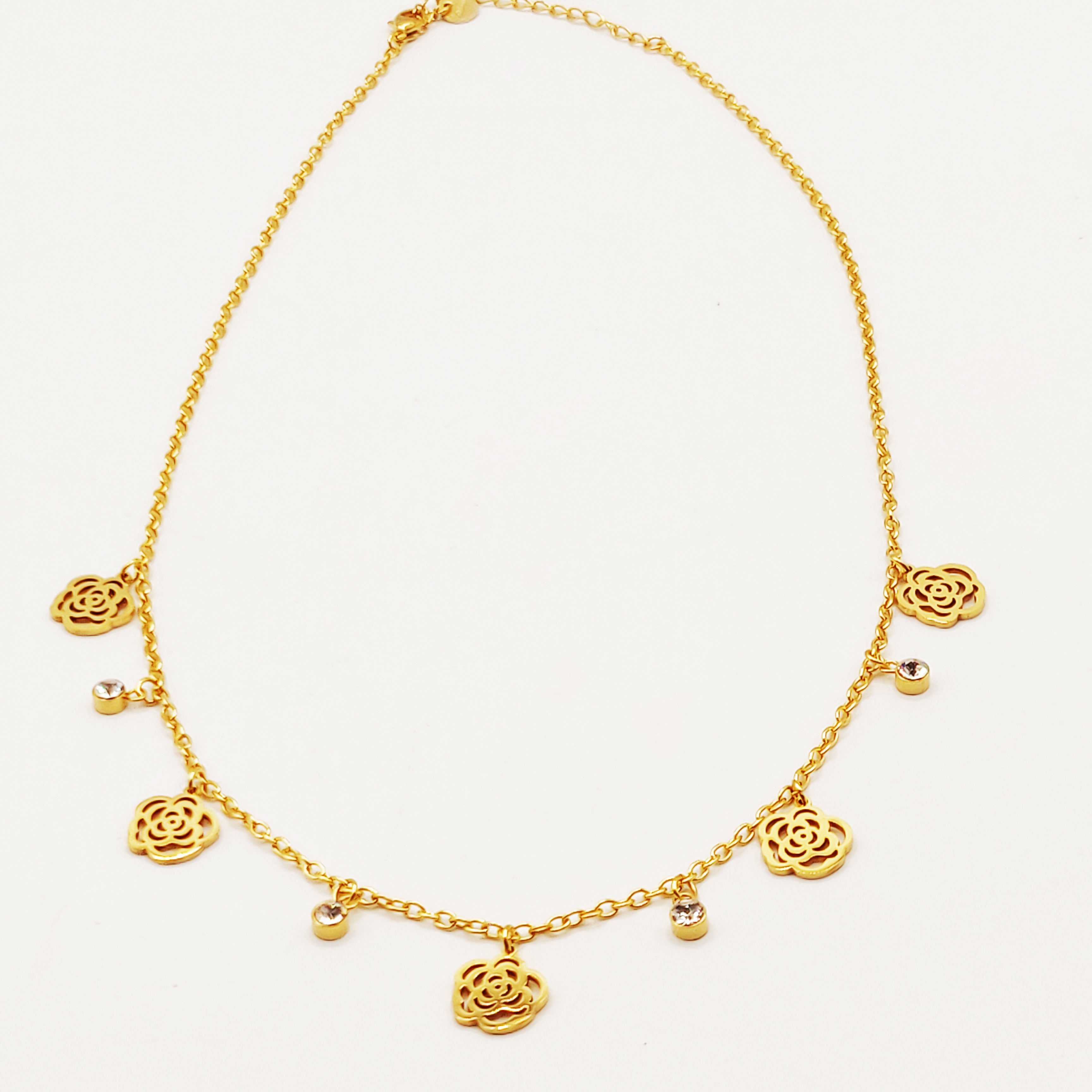 Collier Multi Fleurs Luxe et Cristaux