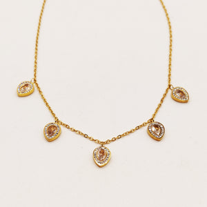 Collier Multi Gouttes Cristaux Luxe