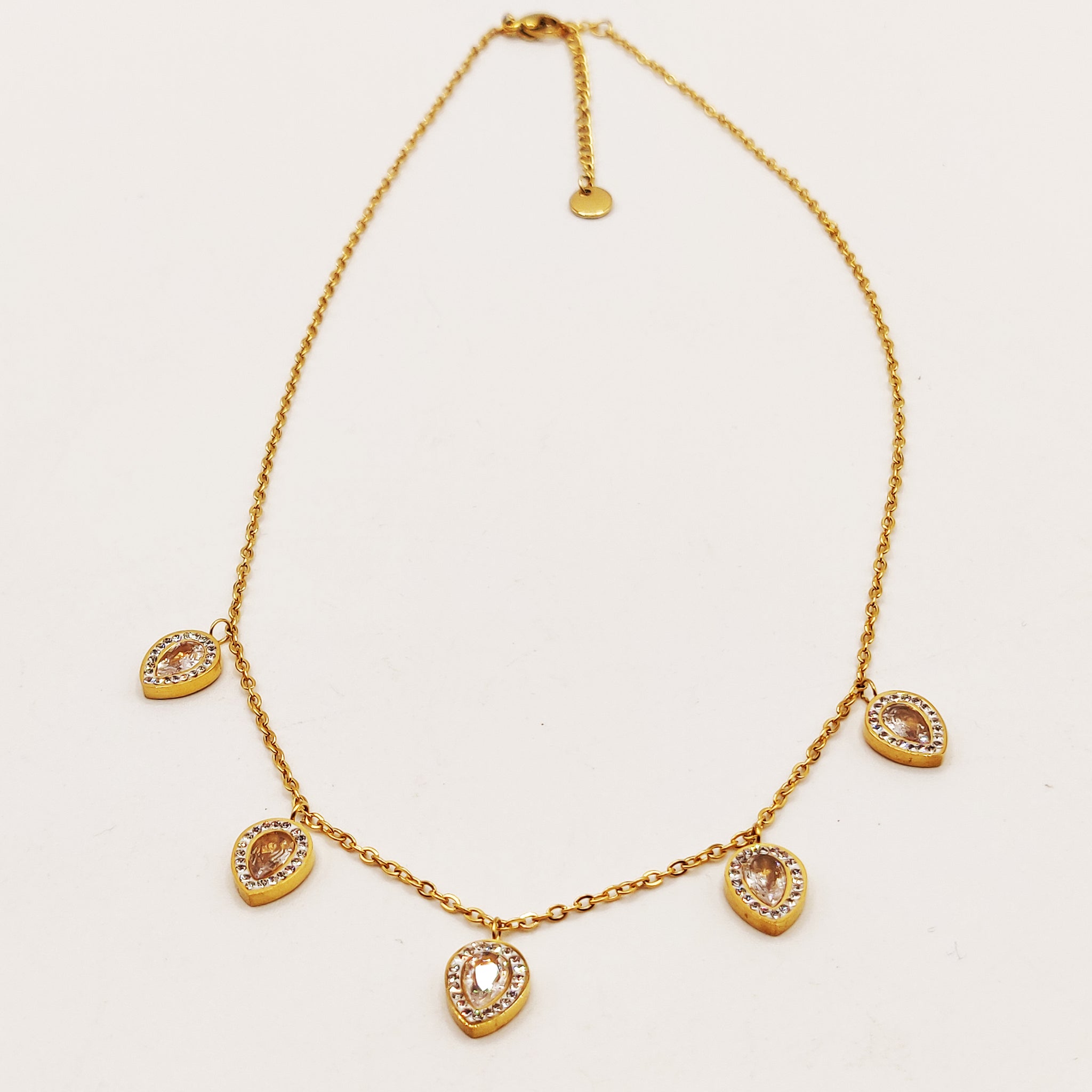 Collier Multi Gouttes Cristaux Luxe