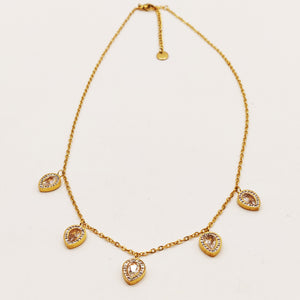 Collier Multi Gouttes Cristaux Luxe