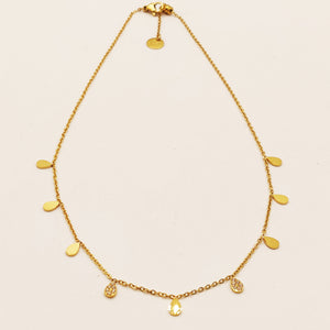 Collier Multi Gouttes Dorées Cristaux