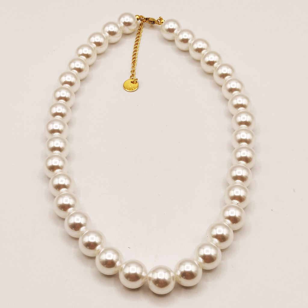 Collier Multi Grosses Perles Blanches