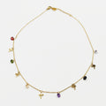 Collier Multi Palmiers et Cristaux Multicolores