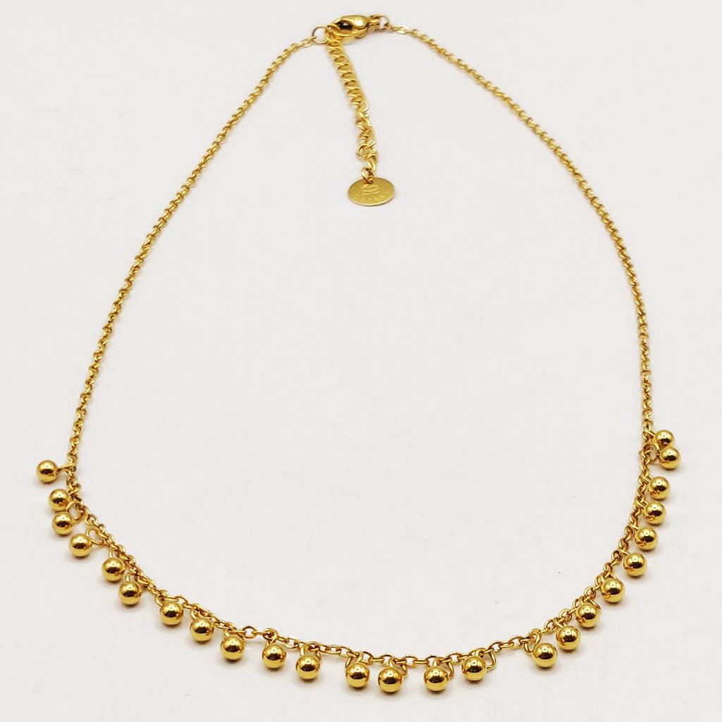 Collier Multi Perles Dorées Luxe
