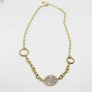 Collier Ovale Cristaux Luxe