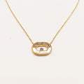 Collier Ovale Mi Nacré Mi Cristaux