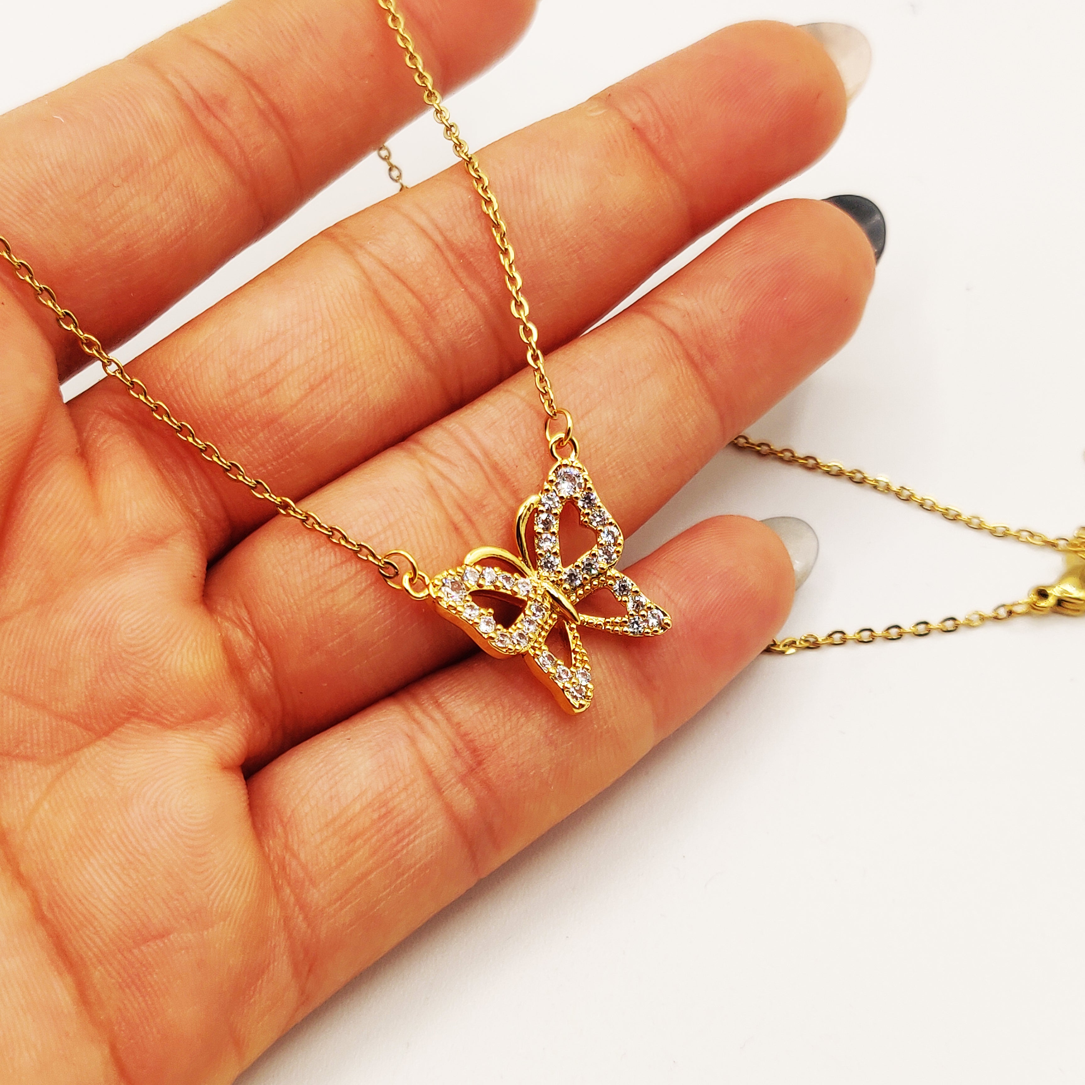 Collier Papillon Cristaux Luxe