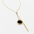 Collier Pendentif Romain Face Noire et Blanc Nacré et Barre