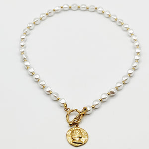 Collier Perles Blanches Louis d'Or