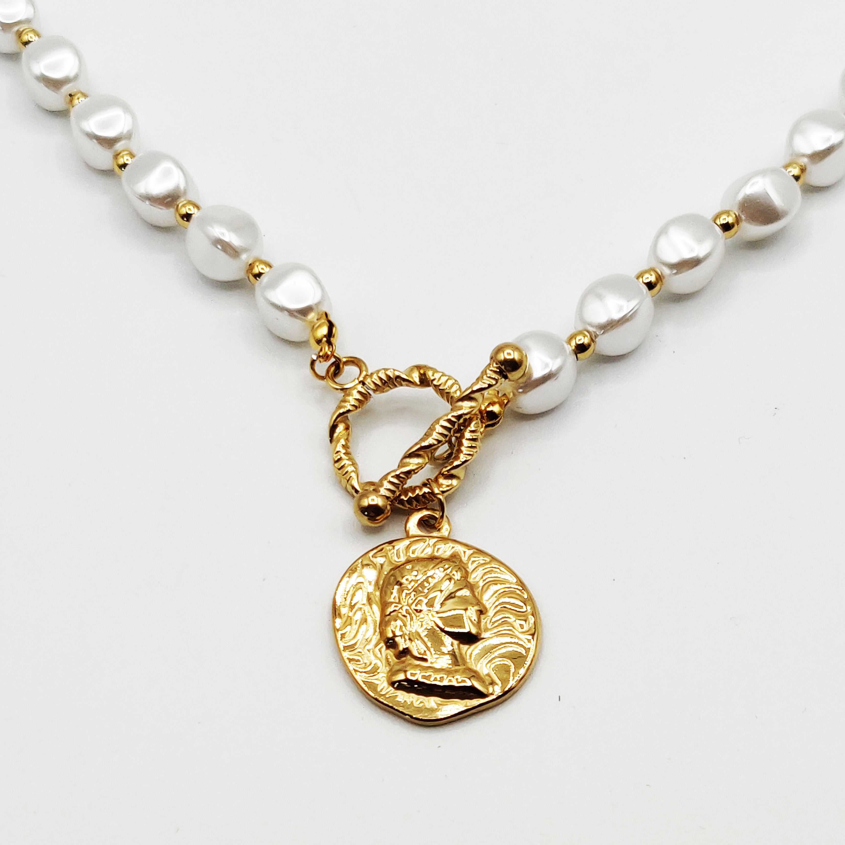 Collier Perles Blanches Louis d'Or