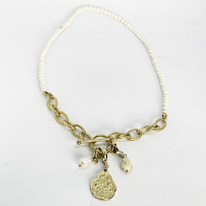 Collier Perles Blanches Stylish
