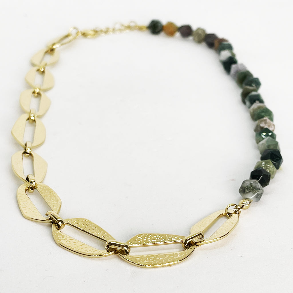 Collier Pierres Nuances de Vert Luxe