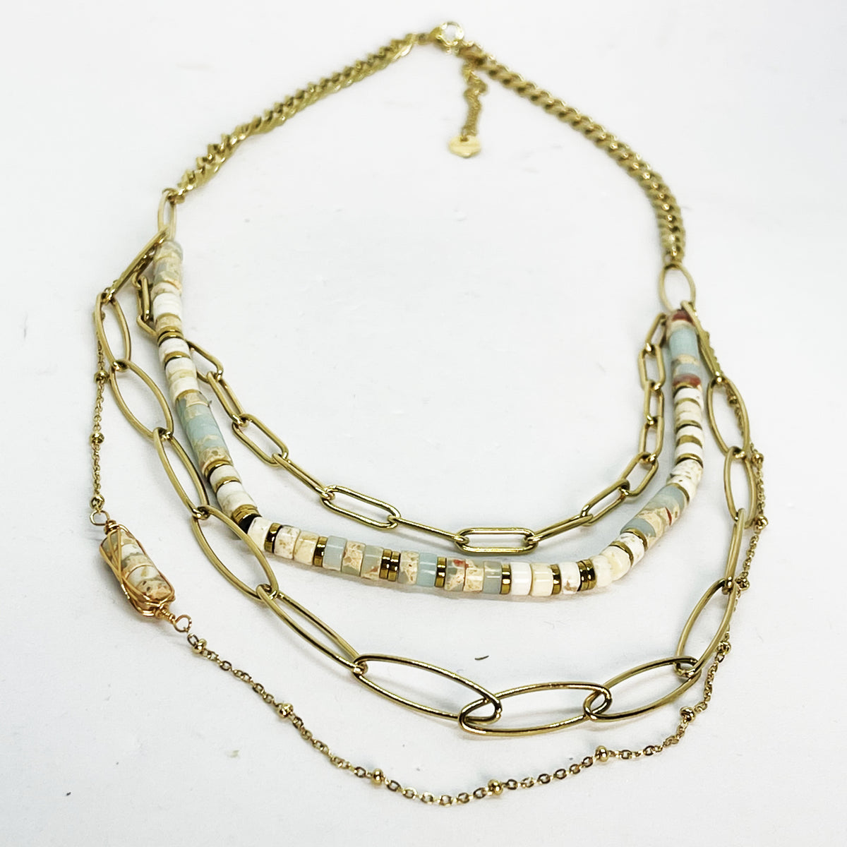 Collier Quadruple Chaînes et Perles