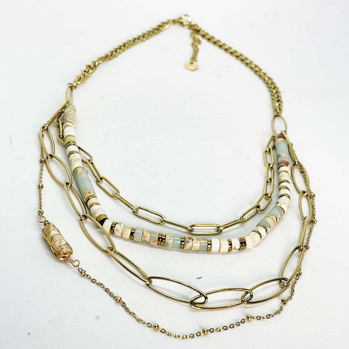 Collier Quadruple Chaînes et Perles